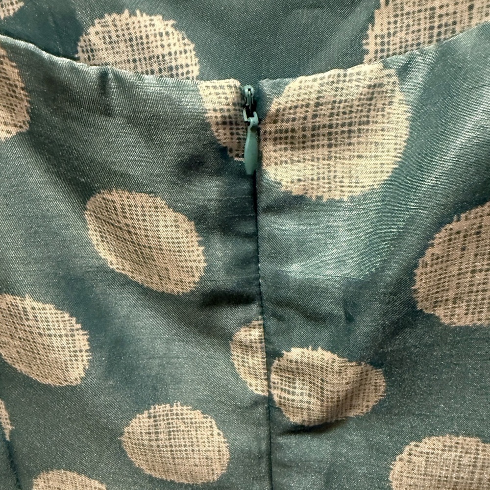 Dana Kay Teal/White Polka Dot Dress Size 14 - Picture 5 of 7